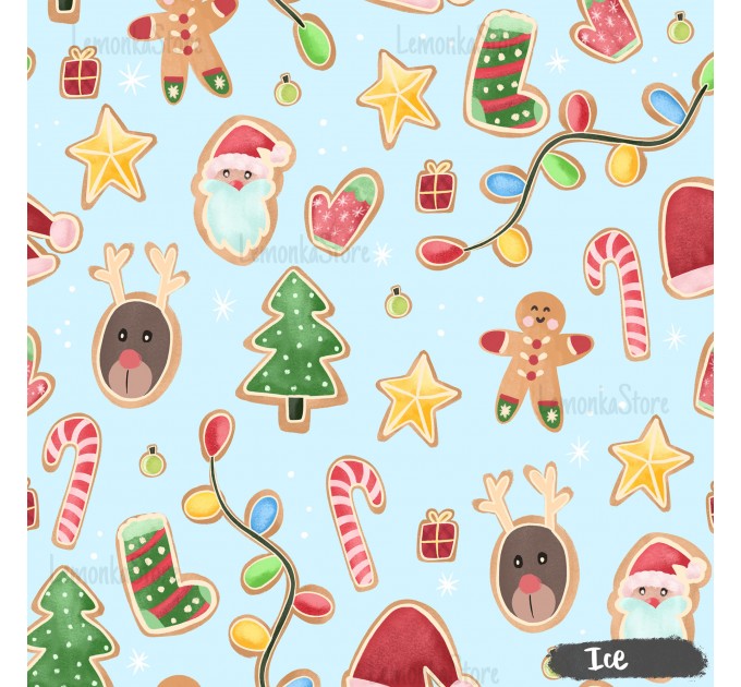 Christmas Gingerbreads [NON-exclusive] seamless pattern - Ice