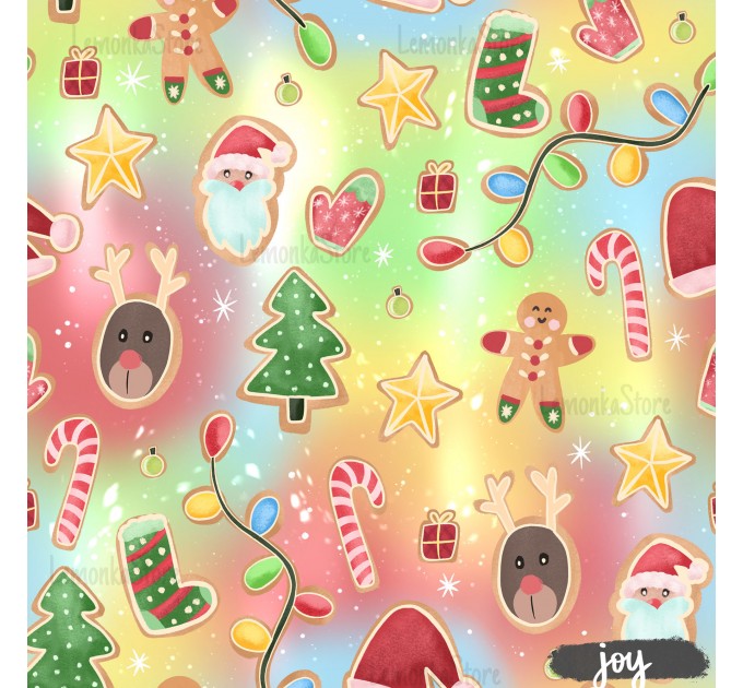 Christmas Gingerbreads [NON-exclusive] seamless pattern - Joy