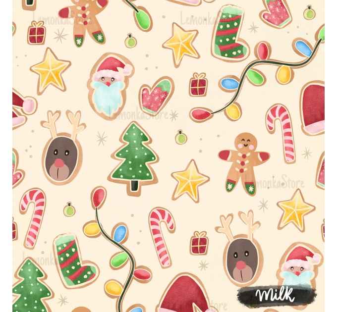 Christmas Gingerbreads [NON-exclusive] seamless pattern - Milk