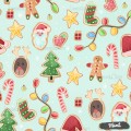 Christmas Gingerbreads [NON-exclusive] seamless pattern - Mint