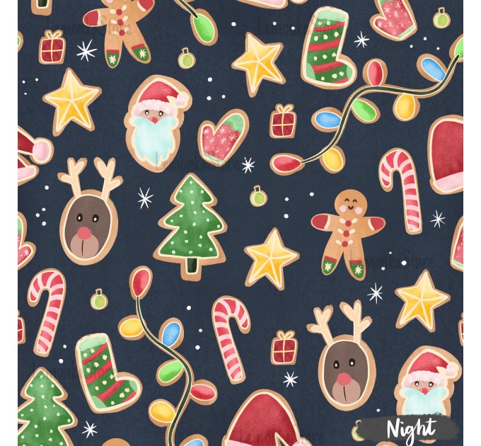 Christmas Gingerbreads [NON-exclusive] seamless pattern - Night