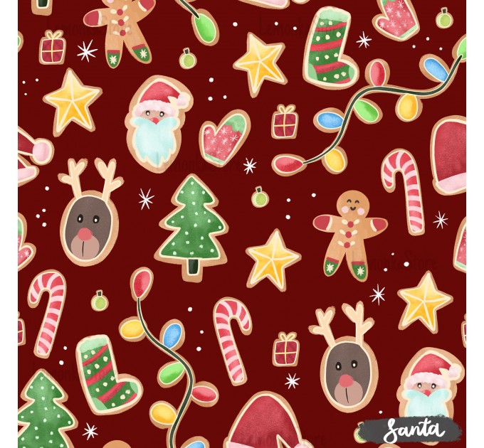 Christmas Gingerbreads [NON-exclusive] seamless pattern - Santa