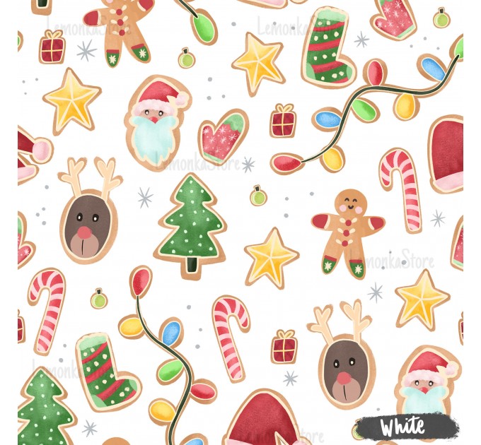 Christmas Gingerbreads [NON-exclusive] seamless pattern - White