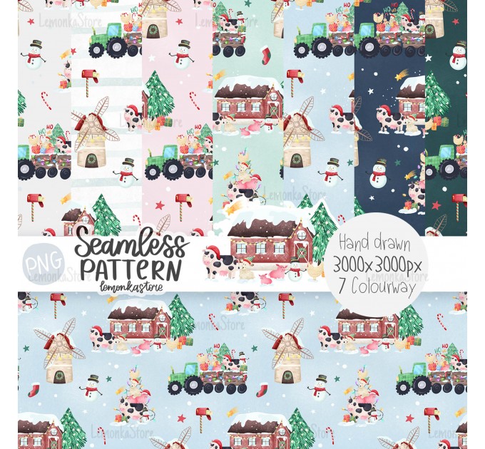 Christmas on the farm [NON-exclusive] seamless pattern