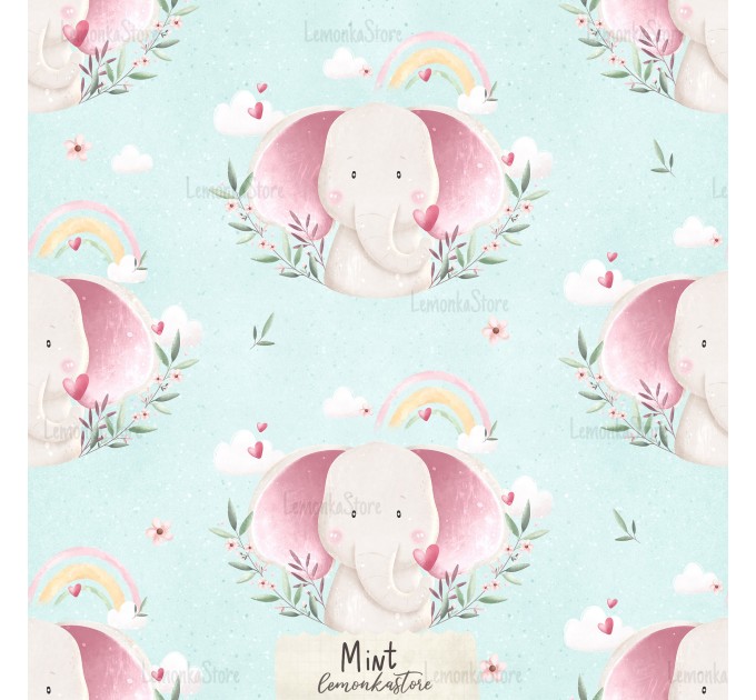 Ellie - Little Lovelie  [NON-exclusive] seamless pattern - Mint