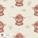 Highland Baby Cow seamless pattern - Meadow