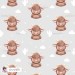 Highland Baby Cow seamless pattern - Stone