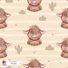 Highland Baby Cow seamless pattern - Stripes