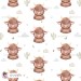 Highland Baby Cow seamless pattern - White