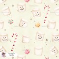 Marshmallow Snowman seamless pattern - Candy