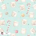 Marshmallow Snowman seamless pattern - Mint