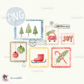 Christmas Postmarks PNG ClipArt