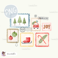 Christmas Postmarks PNG ClipArt