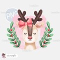 Christmas Reindeer Girl PNG Clipart