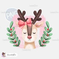 Christmas Reindeer Girl PNG Clipart