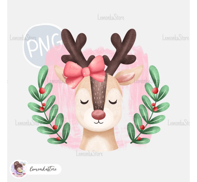 Christmas Reindeer Girl PNG Clipart