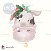 Christmas Cow PNG Clipart