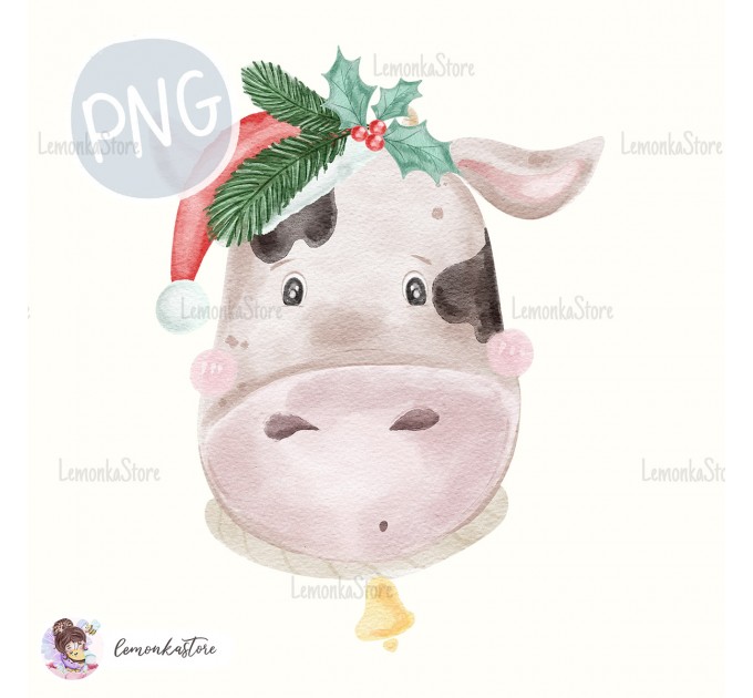 Christmas Cow PNG Clipart