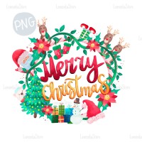 Merry Christmas wreath PNG Clipart