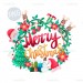 Merry Christmas wreath PNG Clipart