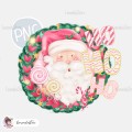 Pink Christmas Santa PNG Clipart