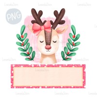 Reindeer girl name frame PNG Clipart