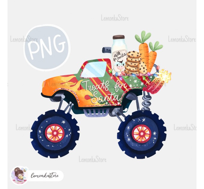 Treats for Santa truck PNG Clipart