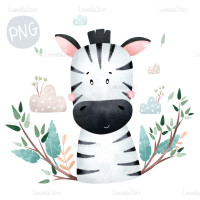 Cutie Zebra PNG Clipart