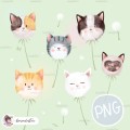 Dandelion Kitty PNG Clip Art