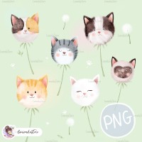 Dandelion Kitty PNG ClipArt