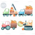 Cute pumpkin trucks PNG Clipart