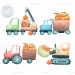 Cute pumpkin trucks PNG Clipart