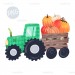 Fall tractor with pumpkins PNG Clipart