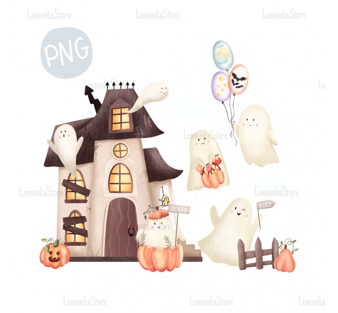 Halloween haunted house PNG Clipart