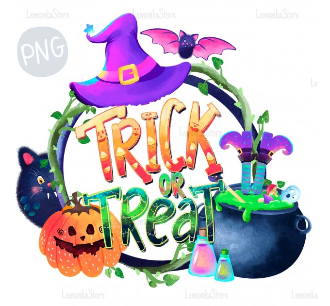 Witchy Trick or Treat PNG Clipart