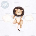 Lion on the rainbow PNG ClipArt