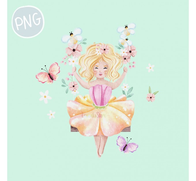 Little Fairies and friends PNG ClipArt