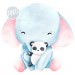 Little Elephant with panda-toy PNG ClipArt