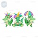 Mardi Gras Alligators trio PNG ClipArt