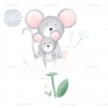 Mice in flower PNG clipart