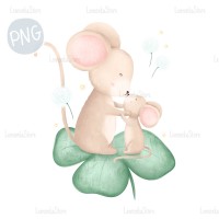 Mice on clover PNG Clipart