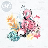 Queen Flamingo PNG Clipart