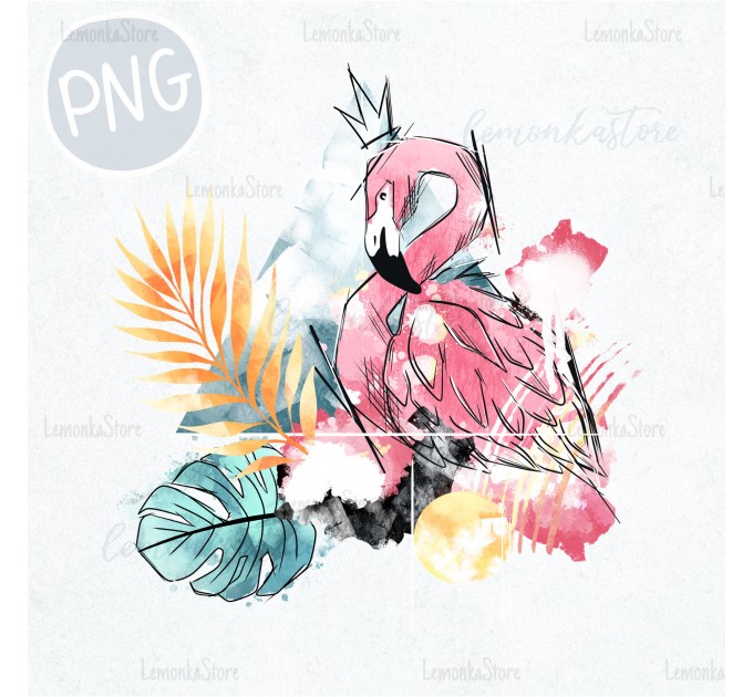 Queen Flamingo PNG clipart