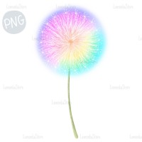 Rainbow dandelions PNG Clipart