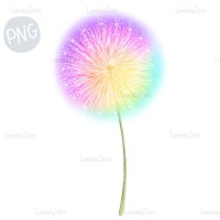 Rainbow dandelions PNG Clipart