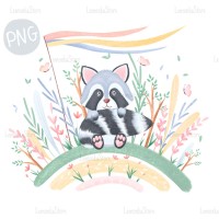 Toffee Little Raccoon PNG Clipart